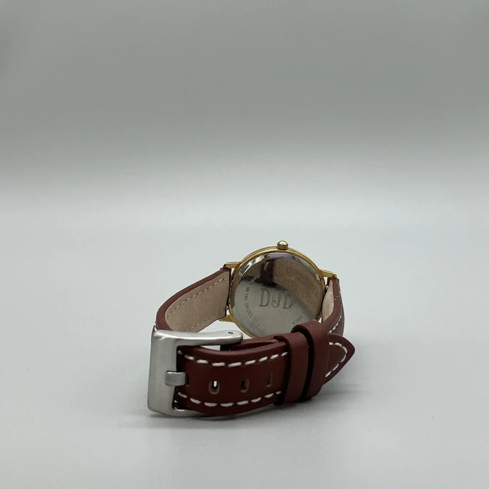 Vintage Parts Pacesetters Mens Watch 32mm Black Logo Dial Leather New Battery